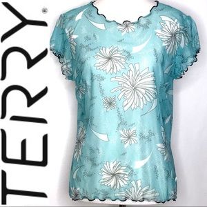 Semi-Sheer Mesh Active Top LIKE NEW